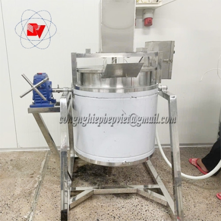 Nồi Nấu Cánh Khuấy Lật Nghiêng 150L