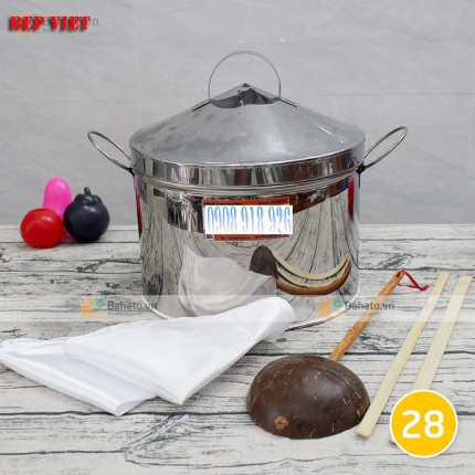 Nồi Tráng Bánh Cuốn Inox Gas, Than Củi